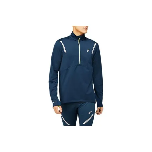 Asics LITE SHOW Зимний 1 2 ZIP Топ Куртки Пальто Мужской Темно-синий