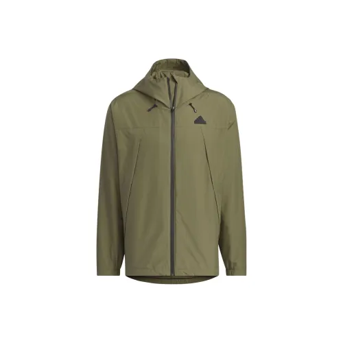 Adidas Ткани вязаные Куртка Куртки Пальто Мужской Слоистый Оливково-зеленый