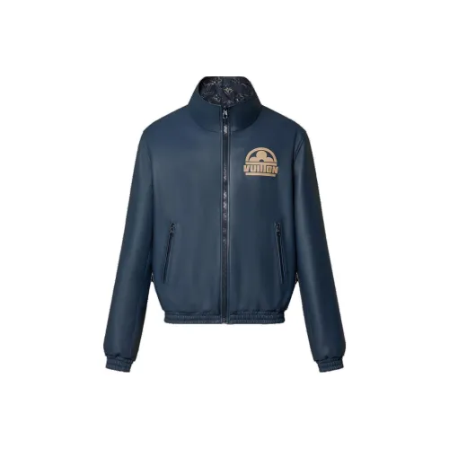 LOUIS VUITTON FW23 Кожаная куртка мужская темно-синий