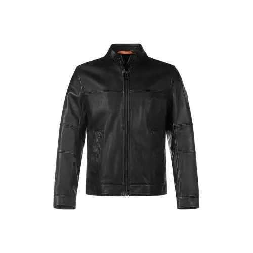 Hugo Boss Кожа Куртка Мужская Черная