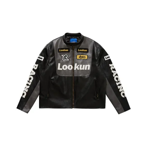 LOOKUN Черные Мужские Кожаные Куртки