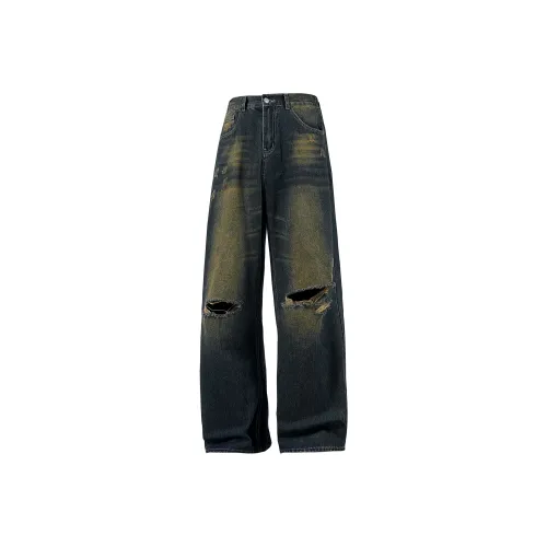 YZ Ржавый синий Унисекс Джинсы