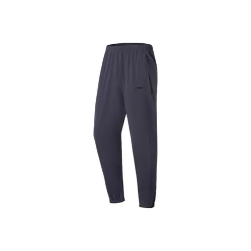 LINING Fitness Series Эбеново-черные Мужские Вязаные Тренировочные Штаны