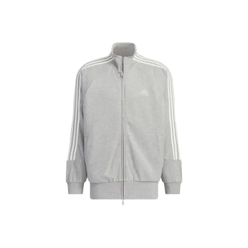 Adidas 3 Stripes KNIT TRACK TOP Куртки Пальто Унисекс Средний Фотиния Серый