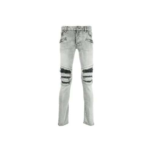 BALMAIN Серый Мужской Джинсы