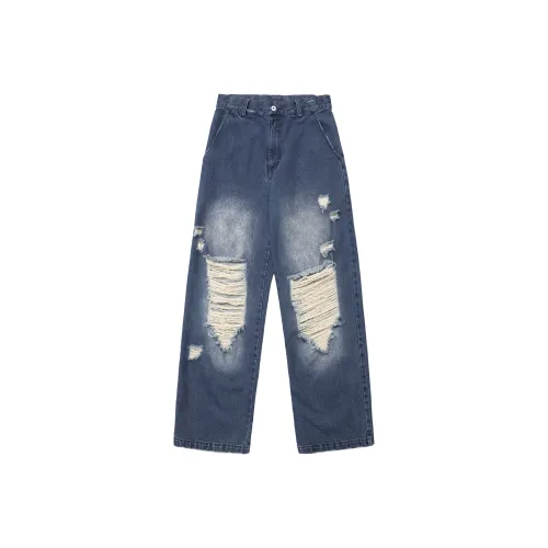 UNVESNO Темно-синие унисекс джинсы