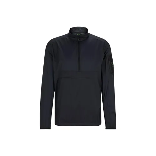 Hugo Boss Водоотталкивающий Обычный крой WINDBREAKER В ткани RIPSTOP Тренчкот Мужской Темно-синий