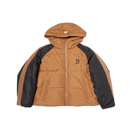 MLB VARSITY Плечо Блок CURSIVE Капюшон MID Короткий Пуховые куртки JKT Пуховая куртка Унисекс CAMEL