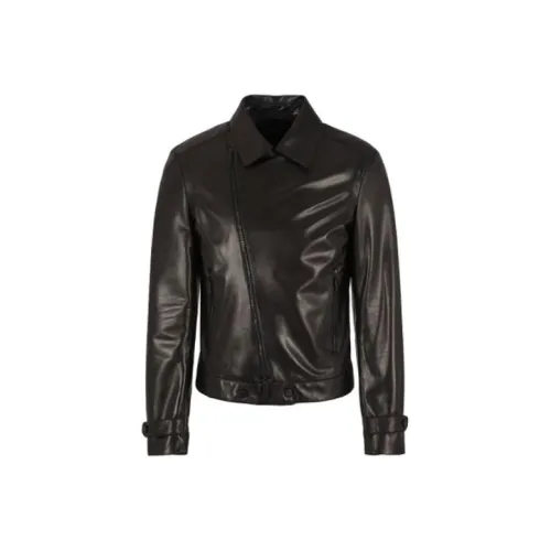 EMPORIO ARMANI Кожа Куртка Мужская Черная