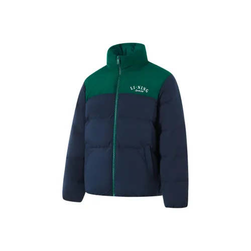 LINING Sports Trend Series Пуховик Мужской Темно-синий Шалфейный Зеленый