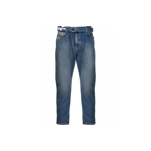 Off Белый FW21 Синий Мужские Джинсы