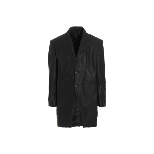 RICK OWENS совместный бренд Черные мужские кожаные куртки