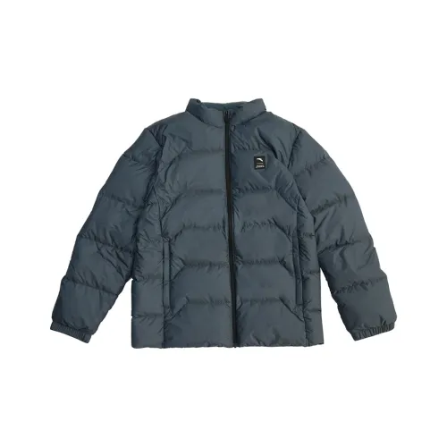 ANTA Down Jacket Men's Whale Fin Blue [Цветочный дизайн Серый]