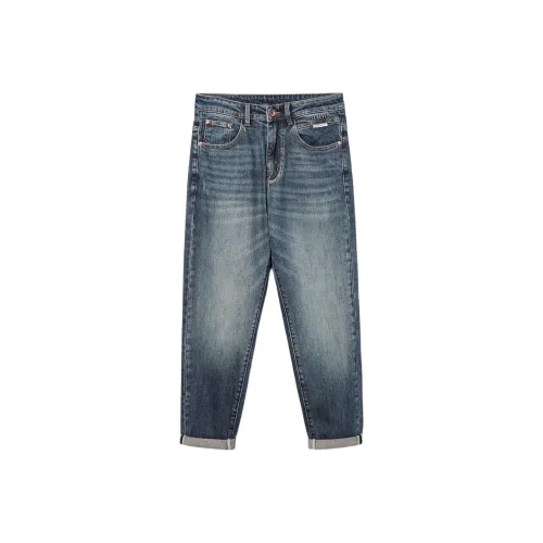 The Legend Of The Cloth Свободный крой Джинсы прямого кроя Мужской Синий