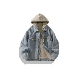 Джинсовая ткань, синий цвет (с капюшоном)