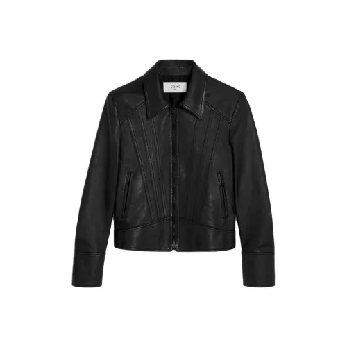 CELINE SS23 Кожа Куртка Мужская Черная