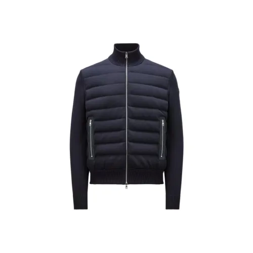 Moncler Padded Corduroy Collection SS24 Утепленный хлопок ZIP UP Кардиган Пуховик Мужской Синий
