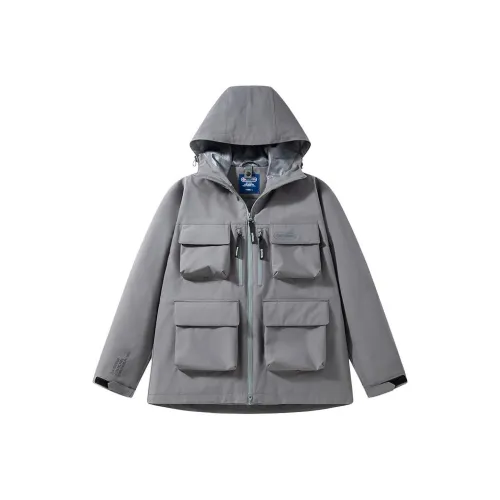 OUTDOOR PRODUCTS Пуховик Мужской льняное волокно серый