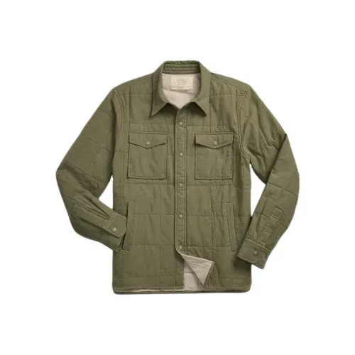 Double RL SS24 Хлопковый пуховик Мужской Коричневый Зеленый