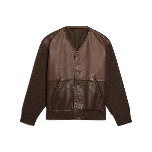 Golden Goose Шоколад Мужские Кожаные Куртки