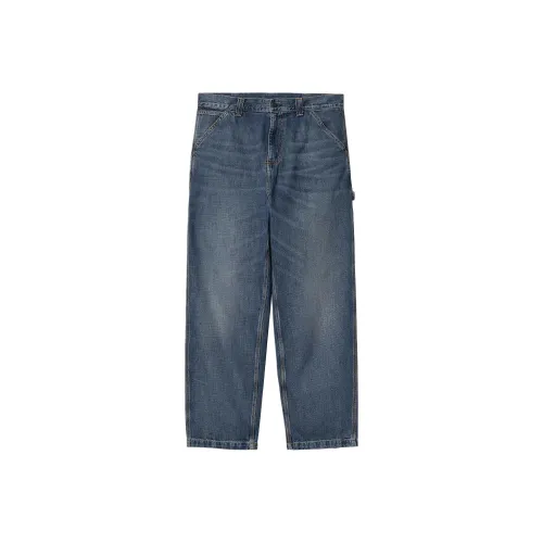 Carhartt WIP Single Knee Medium Blue Men's Jeans Кархартт WIP Single Knee Средние Синий Мужские Джинсы