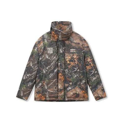 Бейсик Безшовный Пуховик Унисекс Ветка Камуфляж