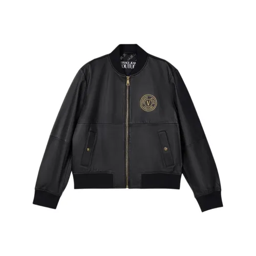 VERSACE JEANS COUTURE FW23 Кожа Куртка Мужская Черная