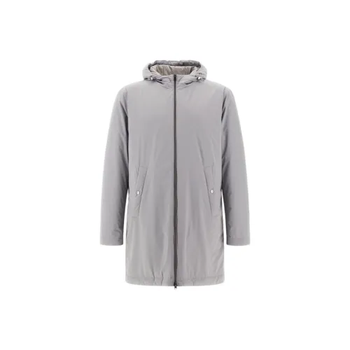 HERNO Хлопковый пуховик Мужской Светло-Серый