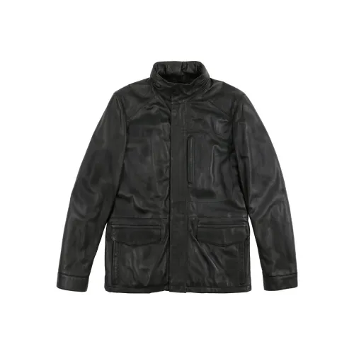 Zzegna Черные Мужские Кожаные Куртки