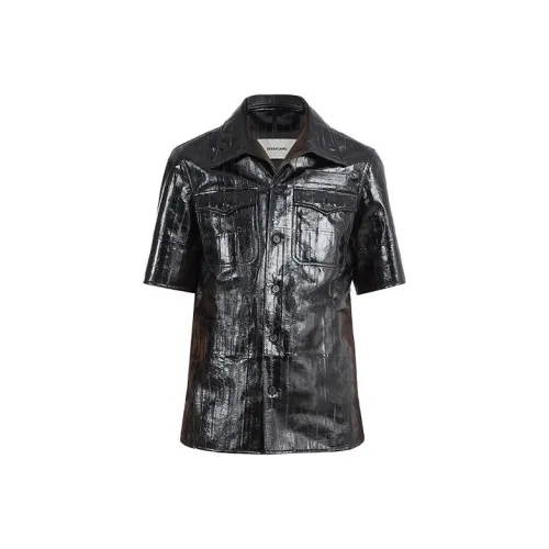 Ferragamo Черные Мужские Кожаные Куртки