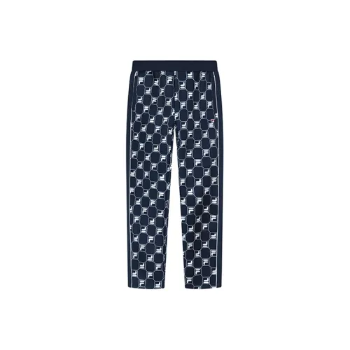 FILA ATHLETICS Blue Men's Knitted Training Pants FILA ATHLETICS Синий Мужские Вязаные Тренировочные Штаны
