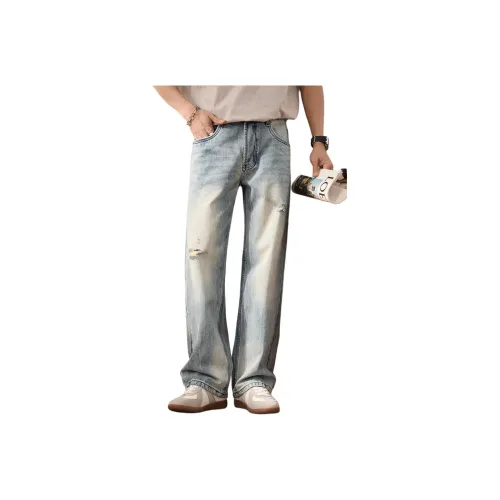 & V & Светло-синие Мужские Джинсы