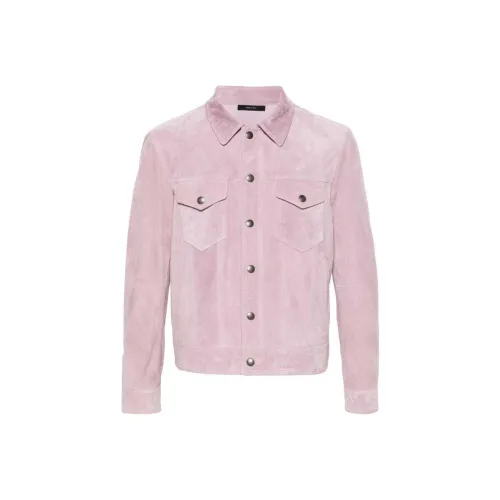 TOM FORD SS24 Кожаная куртка мужская светло-фиолетовая