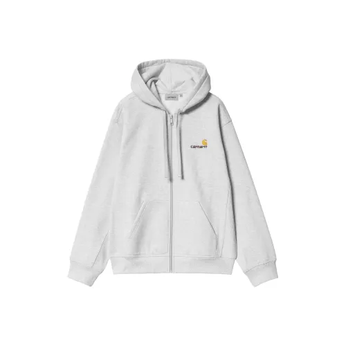 Carhartt WIP SS24 С капюшоном American Script Куртка Куртки Пальто Мужской Светло-серый