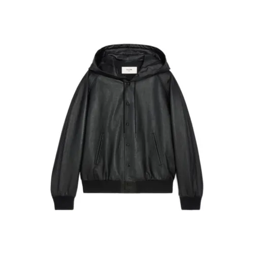 CELINE Новый MEN'S COLLECTION Мальчик Кукла Кожа Куртка Мужской Черный