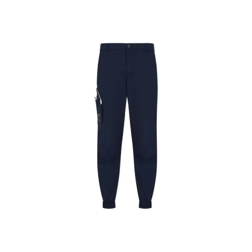 ARMANI EXCHANGE Blue Men's Knitted Training Pants ARMANI EXCHANGE Синий Мужские Вязаные Спортивные Штаны