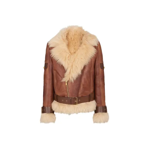 BALMAIN Коричневый Мужская Кожаная Куртка