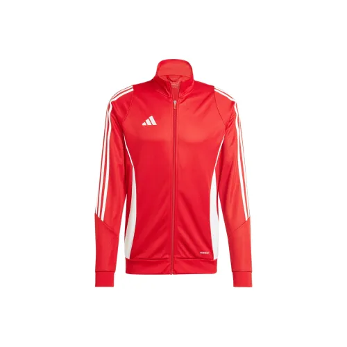 Adidas Tiro 24 Тренировка Куртка Спортивный Ретро Стиль Воротник-стойка Куртки Мужской Силы Красный