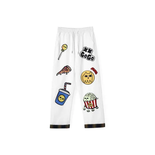 XXGOGO Прямой крой Брюки Повседневные Унисекс Белый