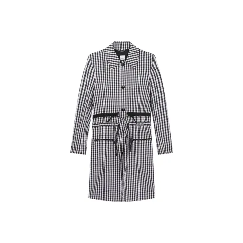 Burberry Тренчкот Мужской Черный Белый