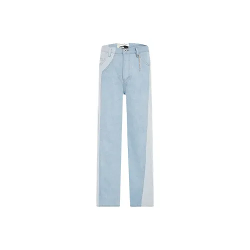 Feng Chen Wang Blue Men's Jeans Фэн Чэнь Ванг Синий Мужской Джинсы