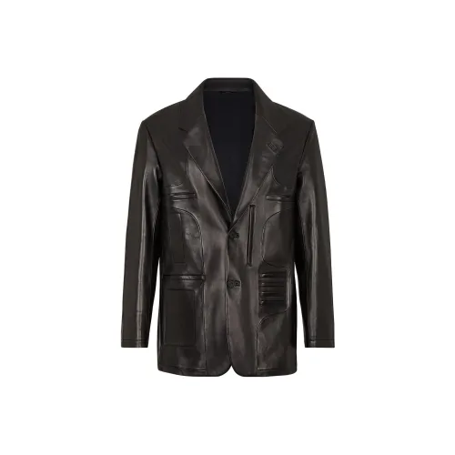 Fendi Черные Мужские Кожаные Куртки