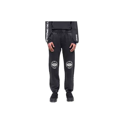 032c Черные мужские вязаные тренировочные штаны