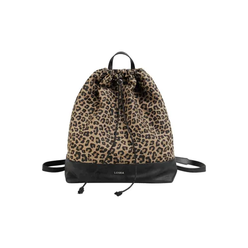 LOSEA Хлопок Рюкзак Средний Женский Свет Леопард