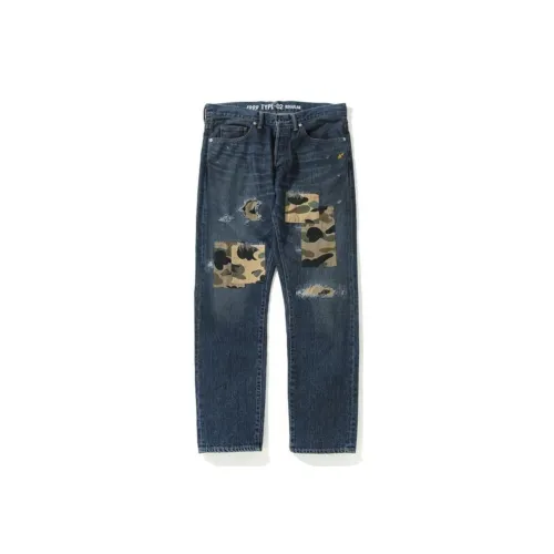 A BATHING APE Темно-синий, мужской, джинсы