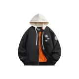 Чёрный с капюшоном, утеплённый