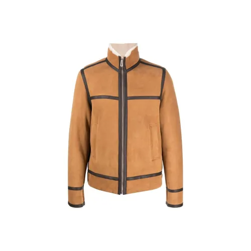 PS By Paul Smith Умбра Мужские Кожаные Куртки