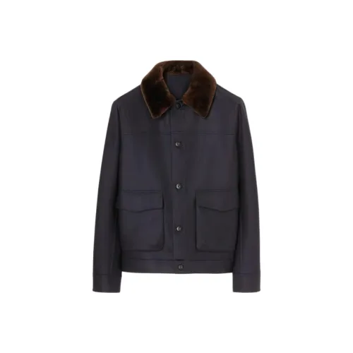 Loro Piana Морской Синий Мужские Куртки