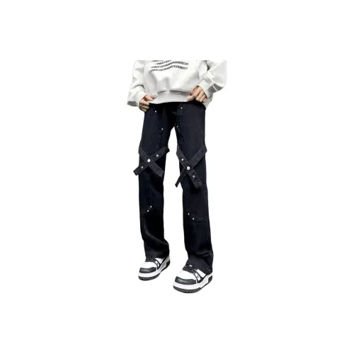 NEAR HERE Черные Унисекс Джинсы