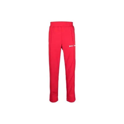 PALM ANGELS Red Men's Knitted Training Pants PALM ANGELS Красные Мужские Вязаные Спортивные Штаны